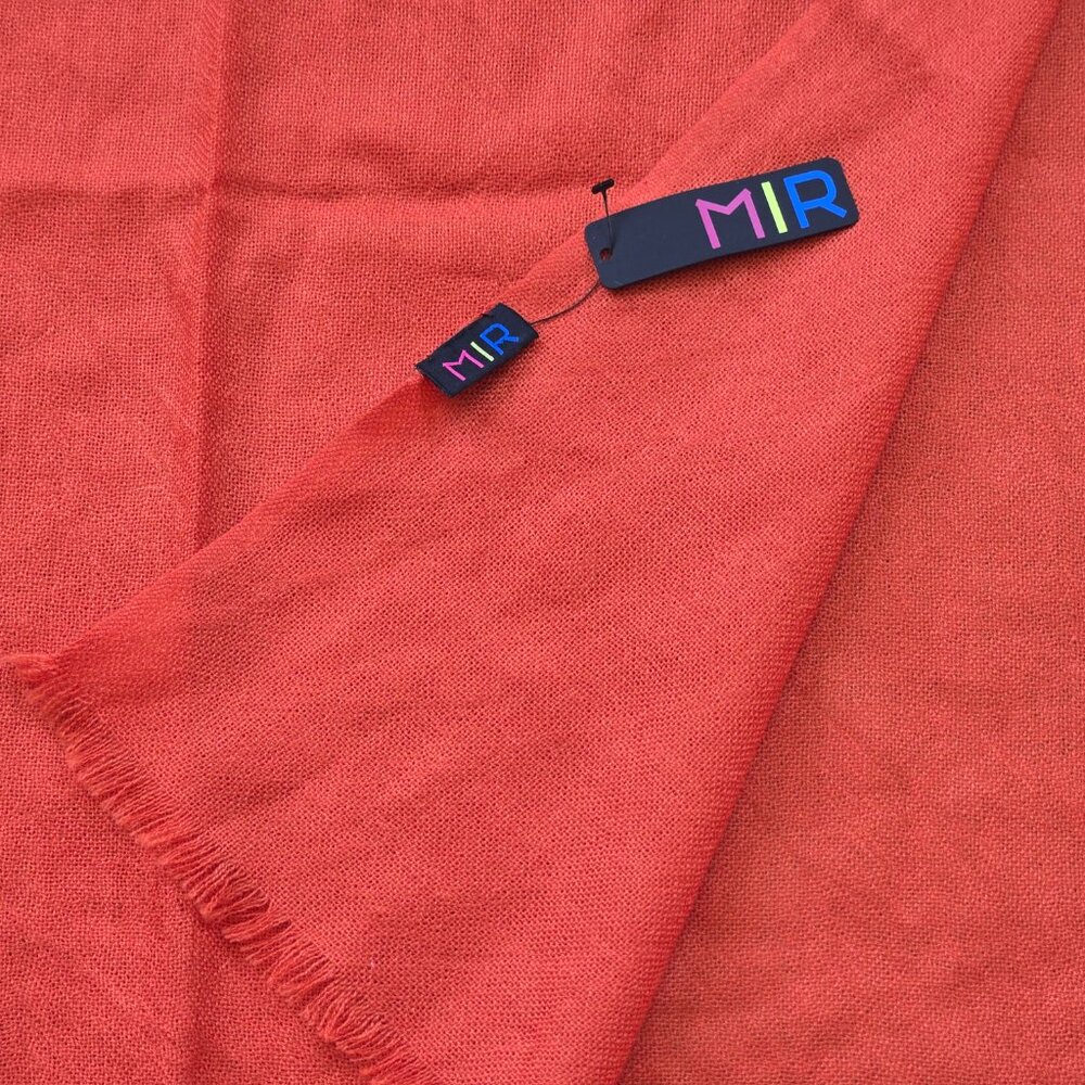 MIR Rusty Orange Cashmere Scarf NWT - Picture 2 of 12